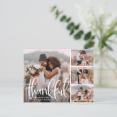 Bedankt met ketting | Weddenfoto collage Hartelijk Briefkaart (Staand voorkant)