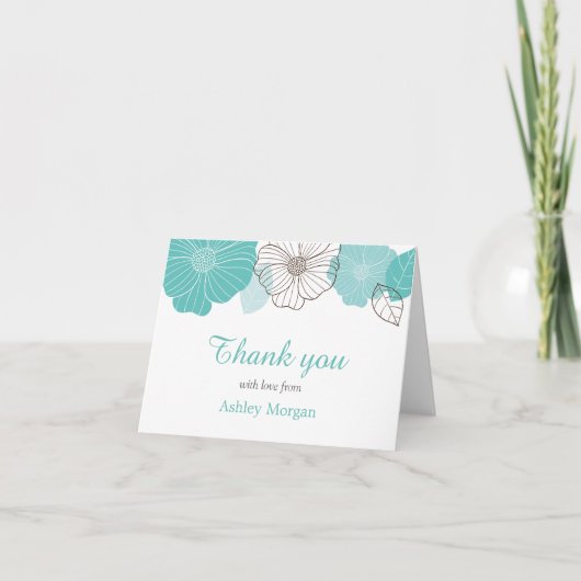 Bedankt met liefde Elegante Chic Mint Green Floral (Voorkant)