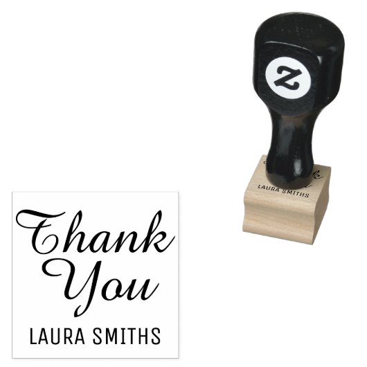 Bedankt met naam, simpel rubberstempel (Gestempeld)