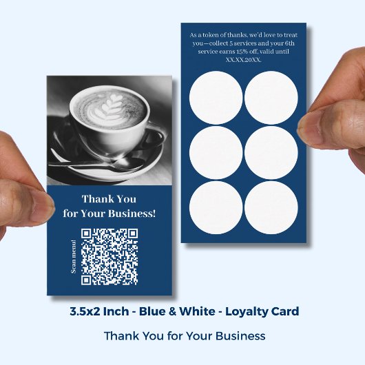 Bedankt met QR-code - Blauwe Café Klantenkaartje