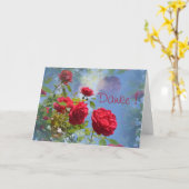 Bedankt met rode rozen kaart (Gele Bloem)