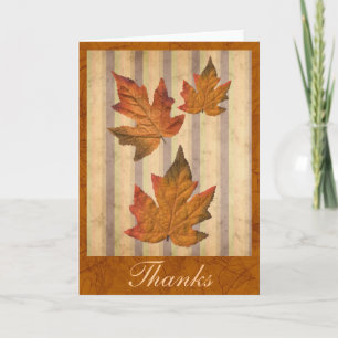 "Bedankt" met valbladeren Bedankkaart