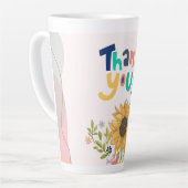 Bedankt! met zonnebloem latte mok (Linkerhoek)