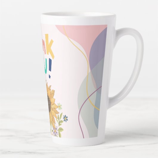 Bedankt! met zonnebloem latte mok (Rechts)