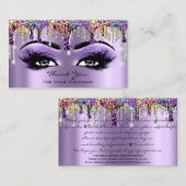 Bedankt Meup Brow Eyelash Drivers Paarse Holograaf Visitekaartje (Voorkant / Achterkant)