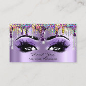 Bedankt Meup Brow Eyelash Drivers Paarse Holograaf Visitekaartje (Voorkant)