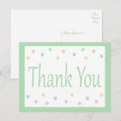 Bedankt Mint Green en White Polka Dots Briefkaart (Voorkant / Achterkant)