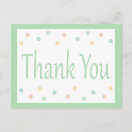 Bedankt Mint Green en White Polka Dots Briefkaart