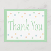 Bedankt Mint Green en White Polka Dots Briefkaart (Voorkant)