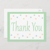 Bedankt Mint Green en White Polka Dots Briefkaart (Voorkant / Achterkant)