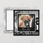Bedankt Modern elegant zwart-wit met foto (Voorkant / Achterkant)