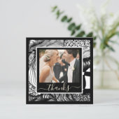 Bedankt Modern elegant zwart-wit met foto (Staand voorkant)