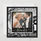 Bedankt Modern elegant zwart-wit met foto (Voorkant)