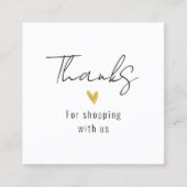 Bedankt Modern Gold Heart Square Visitekaartje (Voorkant)