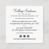 BEDANKT Modern logo Business Bedankt Gouden Glitte Vierkante Visitekaartje (Achterkant)