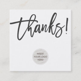 BEDANKT Modern logo Business Dank je wel effen zwa Vierkante Visitekaartje