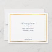 BEDANKT Modern marineblauw waterverf gouden schrif (Achterkant)