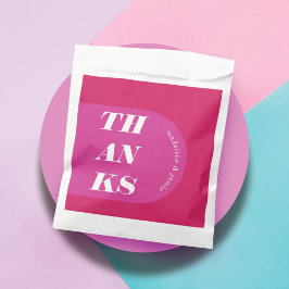 Bedankt Modern Minimal Bright Pink Retro Arch Bedankzakje