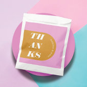 Bedankt Modern Minimal Pink & Yellow Retro Arch Bedankzakje