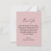 Bedankt Modern Script 5 foto's Roze bruiloft Notitiekaartje (Achterkant)