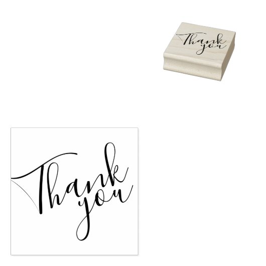 'Bedankt' Modern script Rubberstempel (Gestempeld)