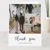Bedankt Modern Script Wedding Photo Collage (Voorkant)