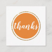 BEDANKT Modern Spot Hand Lettered Script sinaasapp Vierkante Visitekaartje (Voorkant)