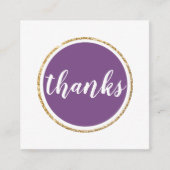 BEDANKT Modern Spot Handschrift paarse Vierkante Visitekaartje (Voorkant)