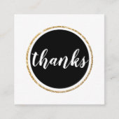 BEDANKT Modern Spot Handschrift Zwart Vierkante Visitekaartje (Voorkant)