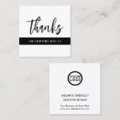 Bedankt Modern Stripe Square Visitekaartje (Voorkant / Achterkant)