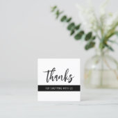 Bedankt Modern Stripe Square Visitekaartje (Staand voorkant)