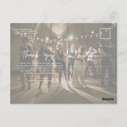 Bedankt Moderne Briefkaarten voor bruiloft (Achterkant)