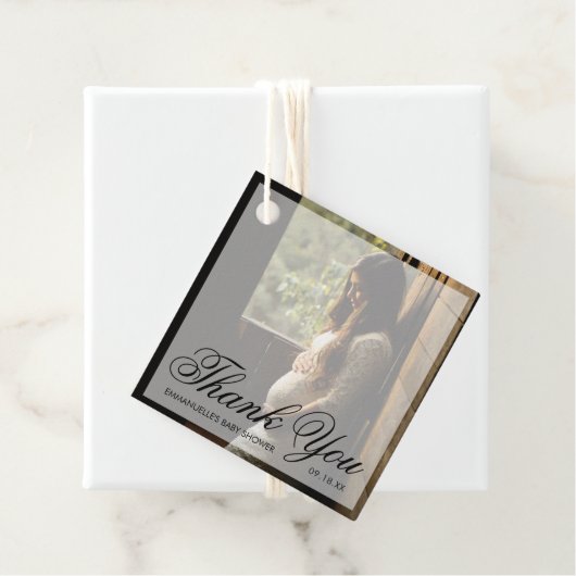 Bedankt Moderne Foto Genderneutraal Baby shower Bedankjes Labels (In situ)