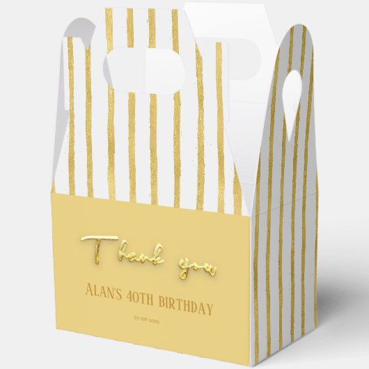 Bedankt Moderne gouden strepen 40e verjaardag Bedankdoosjes (Open)