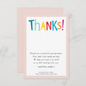 BEDANKT moderne heldere kleurrijke typografie (Voorkant / Achterkant)