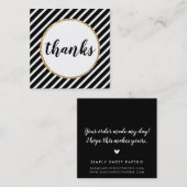BEDANKT moderne kalligrafie streep wit zwart goud Vierkante Visitekaartje (Voorkant / Achterkant)