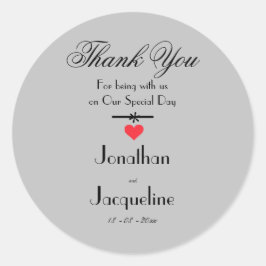 Bedankt Moderne Script Aangepaste Namen Cool Chic Ronde Sticker