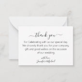 Bedankt moderne script trouwfoto notitiekaartje (Achterkant)