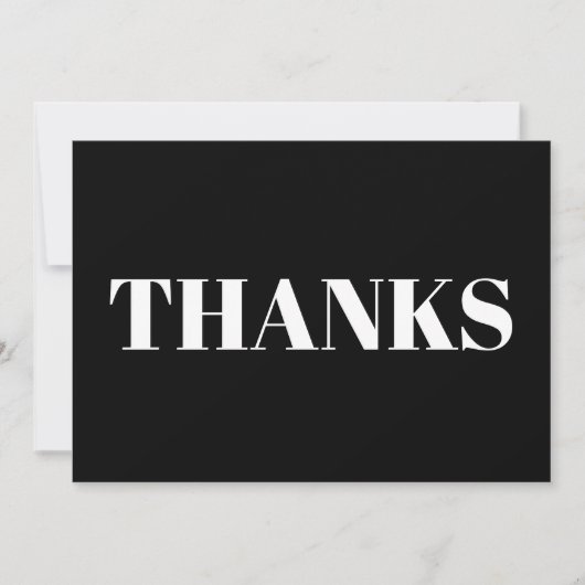 Bedankt moderne serif typografie witte zwarte kaar (Voorkant)
