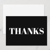 Bedankt moderne serif typografie witte zwarte kaar (Voorkant / Achterkant)