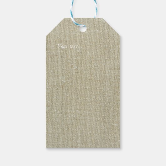 Bedankt moderne textuur met kant witte bloemen cadeaulabel (Achterkant)