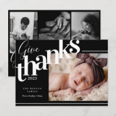 Bedankt Moderne Zwarte Foto Vakantiekaart Feestdagenkaart (Voorkant / Achterkant)