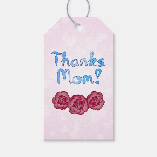 Bedankt Moeder met Anjer Bloem voor Moederdag Cadeaulabel (Voorkant)