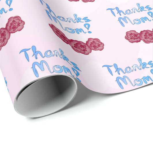 Bedankt Moeder met Anjer Bloem voor Moederdag Cadeaupapier (Rol Hoek)