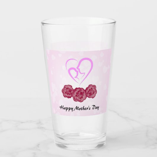 Bedankt Moeder met Anjer Bloem voor Moederdag Glas (Achterkant)