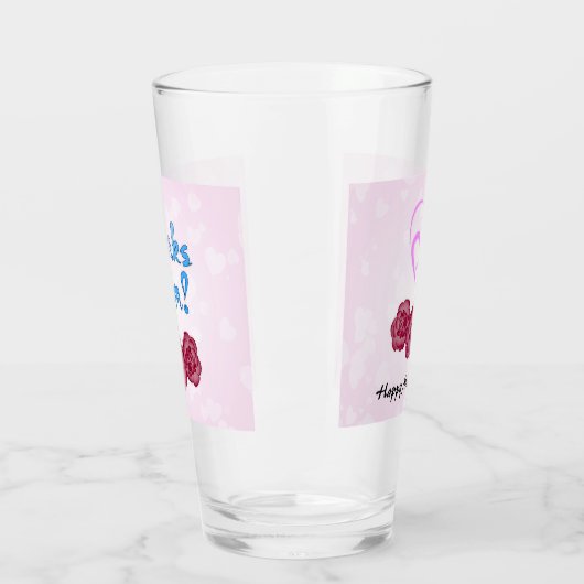 Bedankt Moeder met Anjer Bloem voor Moederdag Glas (Links)