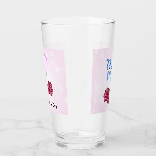 Bedankt Moeder met Anjer Bloem voor Moederdag Glas (Rechts)