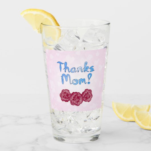 Bedankt Moeder met Anjer Bloem voor Moederdag Glas (Voorkant ijs)