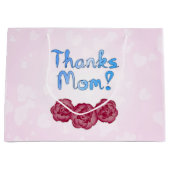 Bedankt Moeder met Anjer Bloem voor Moederdag Groot Cadeauzakje (Voorkant)