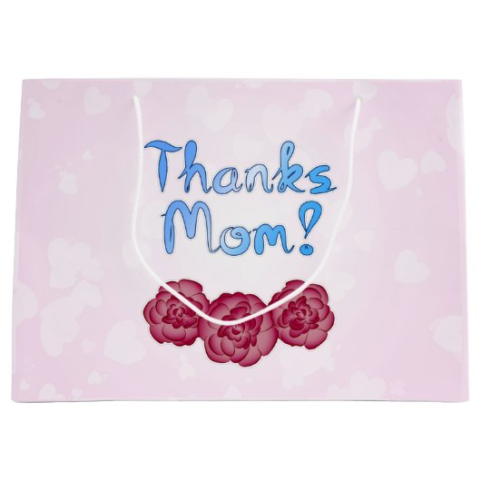 Bedankt Moeder met Anjer Bloem voor Moederdag Groot Cadeauzakje (Voorkant)